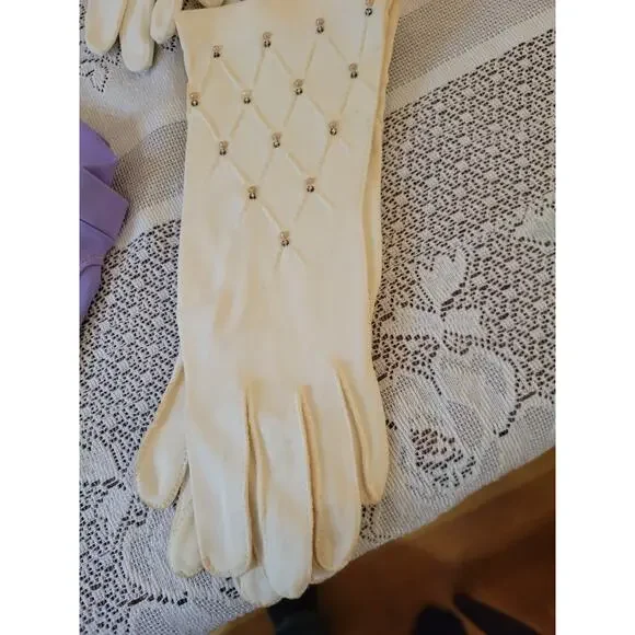 14 pair designer ladies nylon dress gloves SIZE 6-7.5
